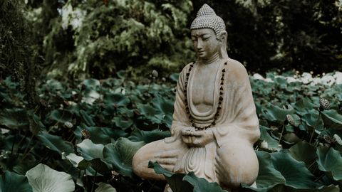 Eine Buddha-Statue im Grünen - Foto: canva.com