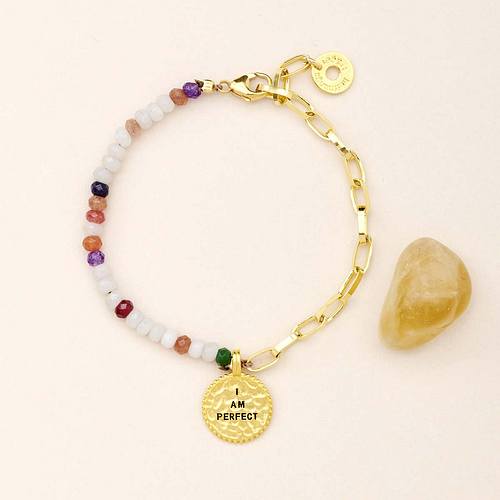 Edelstein Armband Gold - I am Perfect