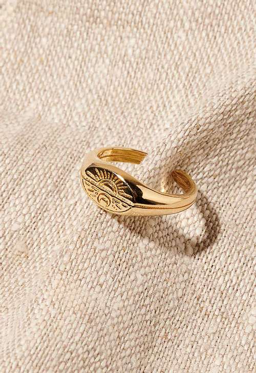 Ring Sonne Mond Vergoldet