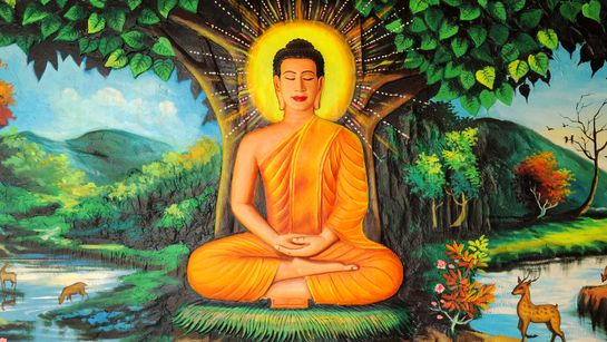 Gemälde Buddha unter Baum - Foto: Canva.com